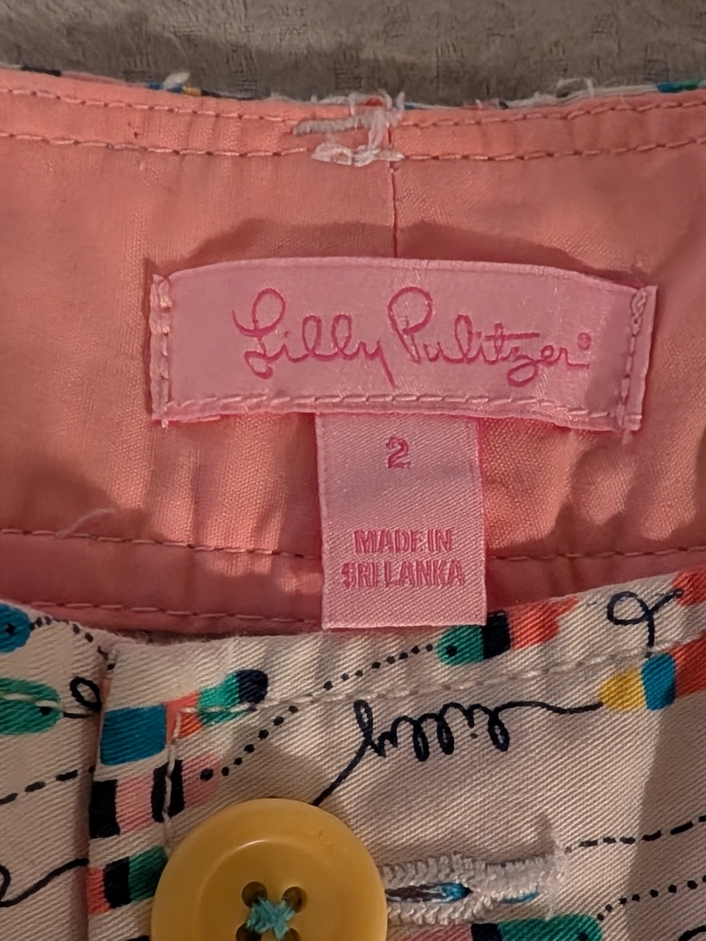 Lilly Pulitzer Multicolor Print Women's Shorts with Coral Waistband